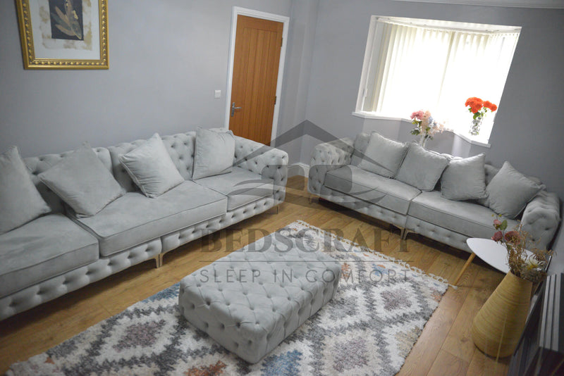 Chesterfield Velvet Sofas with Buttons