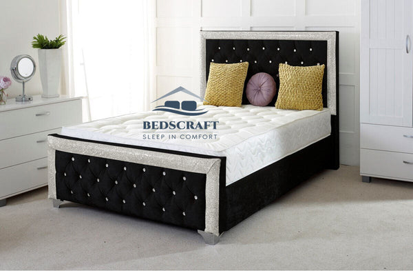 Glitter Bed Black Fabric - Beds Craft