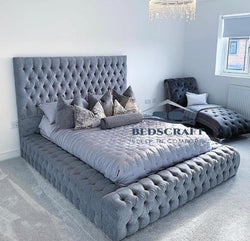 Park Lane Bed - Bespoke Beds - Crushed Velvet - Plush Velvet