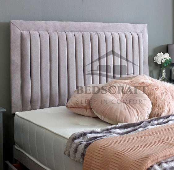 Divan bed in crushed velvet or plush velvet fabrics