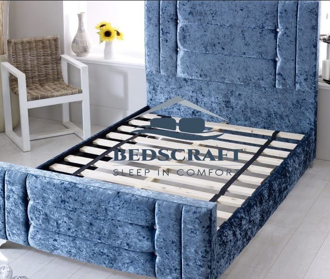 Upholstered Bed Frame Crushed Velvet - Beds Craft